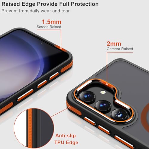 Image of MALEWOLF Magnetic Case for Samsung Galaxy S23 Fe, Slim Color Hybrid Cover