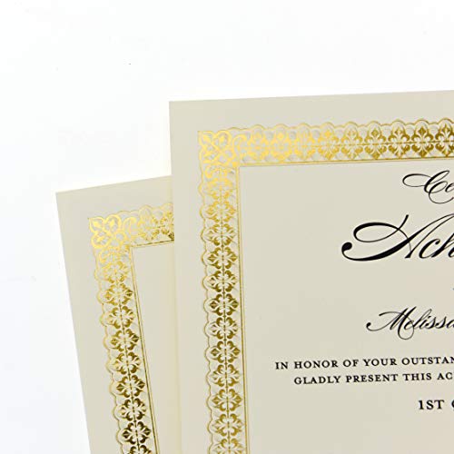 Gartner Studios Certificate Kit, Includes 60 Black Certificate Holders and 60 Gold Foil Certificate Papers, 120 Total Pieces