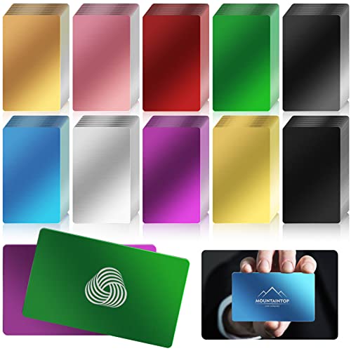 200 Pcs Metal Business Card Blanks, Colorful Aluminum Laser Engraving Blanks Multipurpose Metal Cards Laser Engraving DIY Cards for Circut, CNC, Glowforge by Blavvennt - Used condition - US$14.41