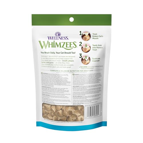 Image of Whimzees Wellness Cat Dental Treats, Natural Chews, Chicken and Tuna Flavor, (4.5 Ounce Bag) (Pack of 2)
