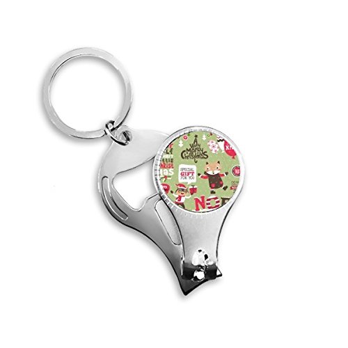 Porte-clés de Noël en métal robuste avec coupe-ongles intégré chic