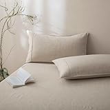Talasily 100% French Linen Pillow Case Standard Size Set of 2,Oeko-TEX Certified Stone Washed Flax Pillow Shams with Envelope Closure - Breathable & Cooling for Hot Sleepers（Natural Linen,20''x26''）