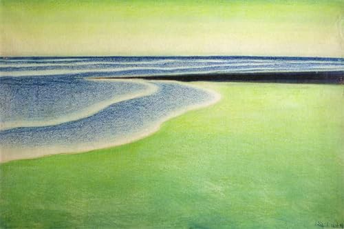 Tableau paysage marin vert de Leon Spilliaert toile murale abstraite salon 60x90cm