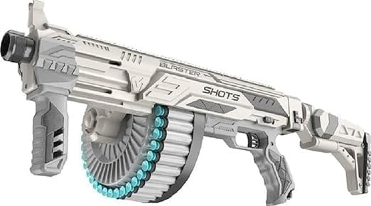The Electra Laster Shot Gun 2 AK47 RIFFEL Shot Toy Gun Bull Transmitter Forty Soft Balls and A Big Drum 40 Round (Blaster Shot Gun)