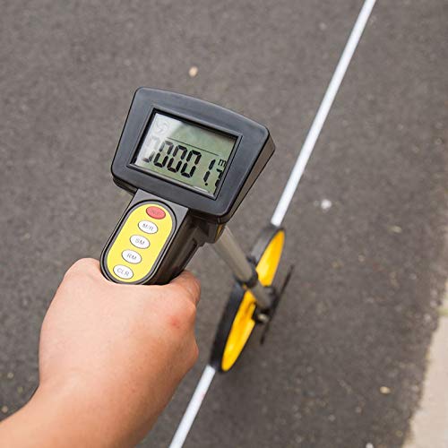 TOPWAY Digitales Messrad meterzähler Entfernungsmessrad 9999,9m mit Teleskopgriff, LCD-Display und Tragetasche, für Messung Linien, Flächen, Messgerät Entfernung, Messwerkzeug 311194