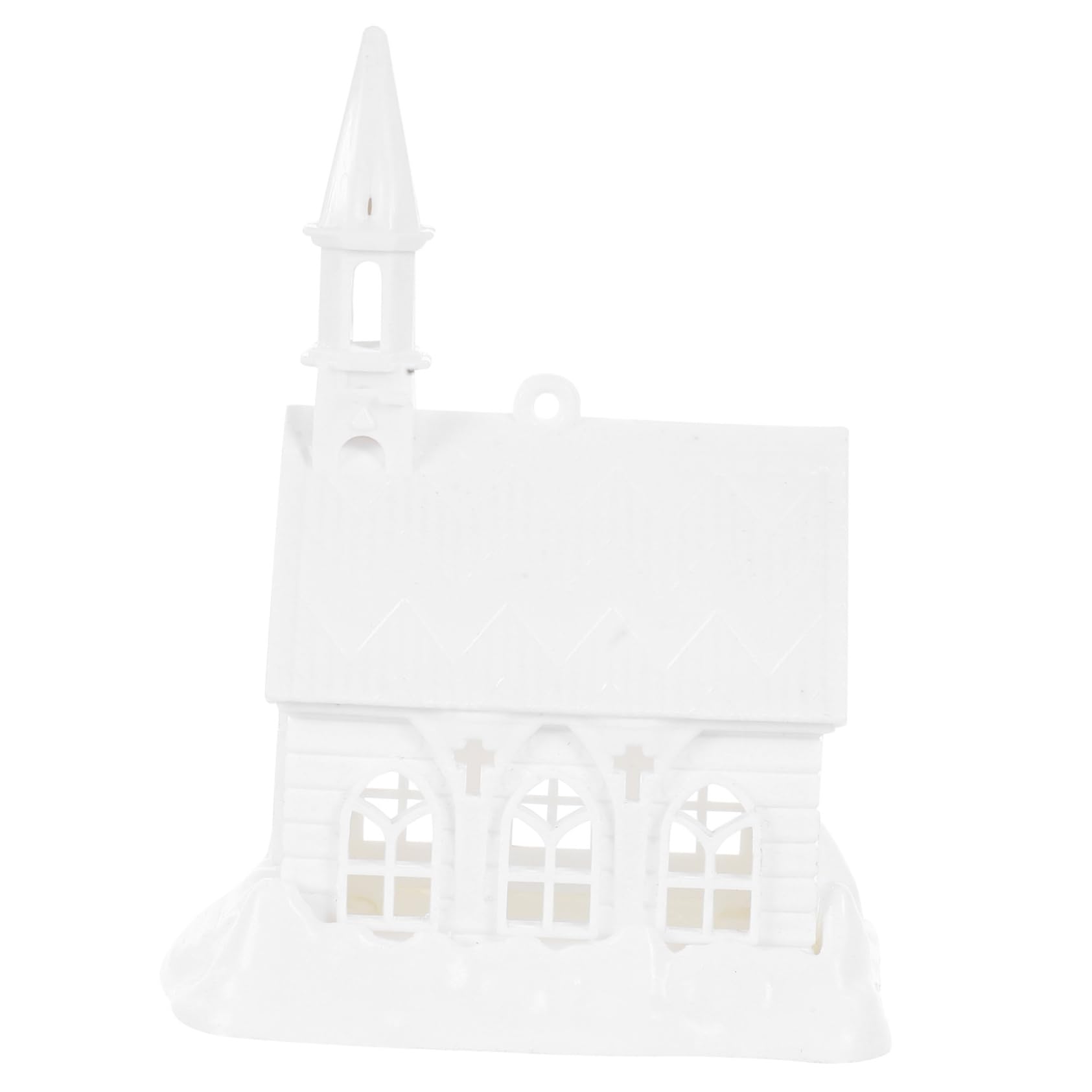 LALAFINA Blank Plastic Village Model Mini Snow House Ornament for Boy Girl Paintable Tabletop Decoration Sturdy White Plastic Craft for Christmas Village Display and Holiday Decor