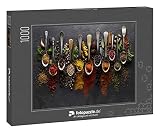 fotopuzzle.de: Puzzle 1000 Teile „Kräuter und Gewürze auf Graphithintergrund“