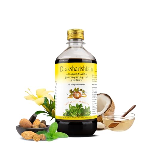 AVP Draksharishtam 450ML, Ayurvedic Herbal Tonic for Blood Purification, Energy & Immunity Booster, Natural Detox, Digestive Health, Relieves Weakness & Supports Recovery