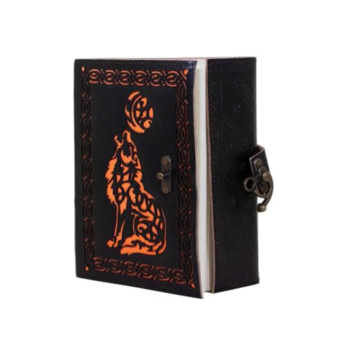 Journal papier double couleur loup | Cadeau artisanal authentique
