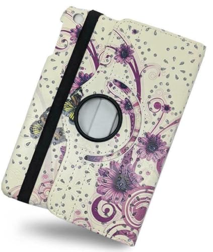 Protection Samsung Galaxy Tab A 9.7 rotative fleur violette pour lire partout