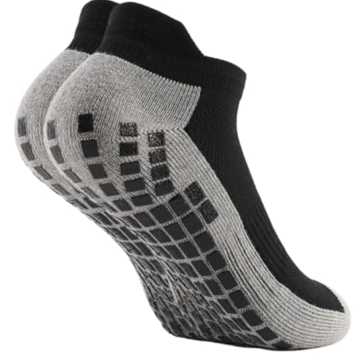 Kit 3 Meias Antiderrapantes Esportivas Masculina, Cano Baixo, Grip na Sola