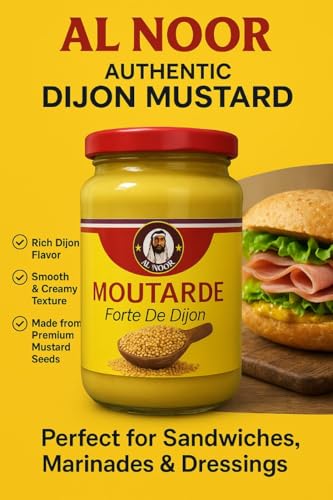 Al Noor Strong Dijon Mustard, Traditional French Style Moutarde Forte de Dijon, Premium Condiment Pack of 2 - Image 2 thumbnail