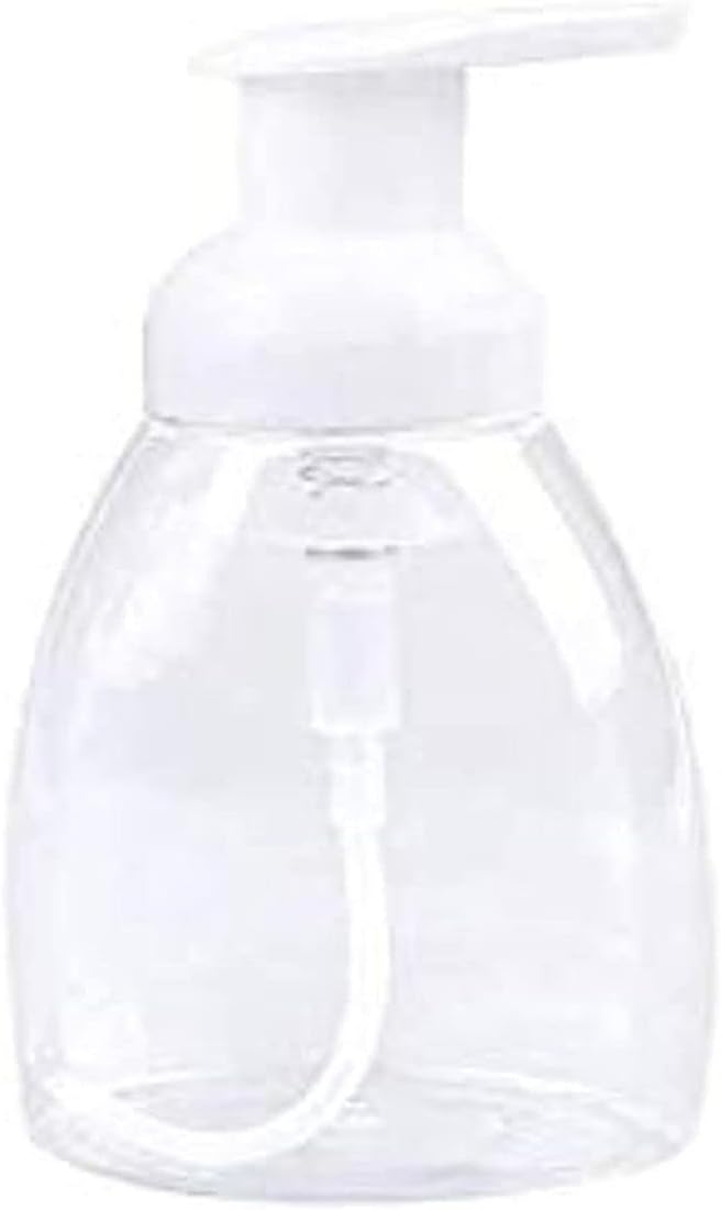 Oval Clear Plastic Soap Dispenser Pump Bottles with White Plastic Tops 10 oz Capacity 6 Pack (Soap Dispenser Set)