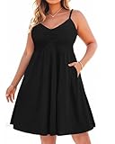 Pinup Fashion Summer Dresses Plus Size Leopard Cute Beach Boho Spaghetti Strap Pockets Short Swing Sun Dress