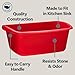 Tribello Plastic Wash Tub Dishpan Basin and Foot Bath for Soaking Feet, Laundry Hand Wash Bucket, Dish Pans for Washing and Storage Cleaning Supplies - 12 Quarts - Heavy Duty - Made in USA (Red)