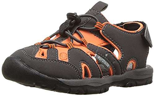 Northside Kid's Burke SE Athletic Summer Sandal, Gray/Orange, 13 M US Little Kid; with a waterproof wet dry bag
