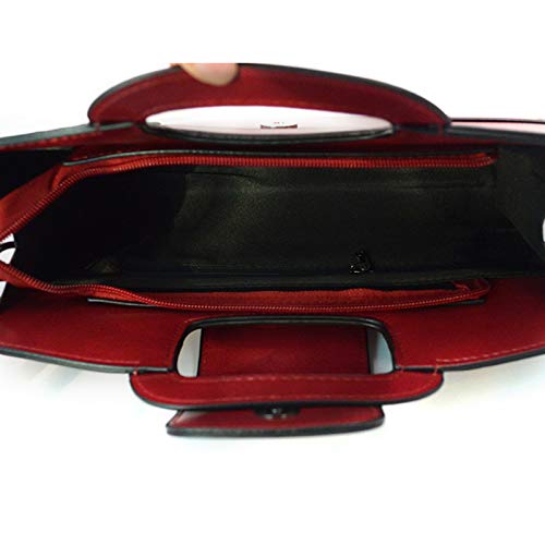 Bolso Satchel Vintage de Mujer Goclothod Rojo miniatura 5