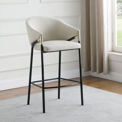 Coaster Fine Furniture Chadwick Farlow Set de 2 Butacos de Barra Altos con Tapizado Beige y Estructura Metálica Negra miniatura 2