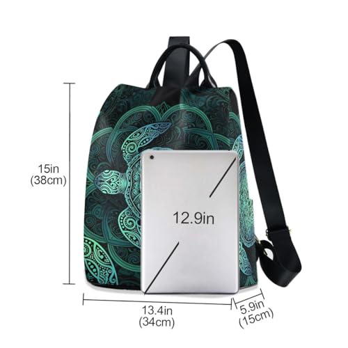 Image of ALAZA Sea Turtlelotuses Mandala Boho Outdoor Backpack Bags for Woman Ladies