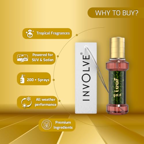 Image of Involve Your Senses Rainforest Gold Leaf Car Perfume Spray (30ml) | Luxury Fine Fragrance Air Freshener | Long Lasting Car Perfume | Car Accessories Interior | Car Freshener | Car Accessories 2026