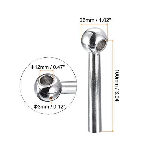 Image of uxcell Milling Machine Ball Table Handle, 1Pcs 12mm /0.47 inch Inner Hole Diameter, 100mm /3.94 inch Length Ball Crank Table Handle Revolving Handle Replacement Parts for Industry Accessory