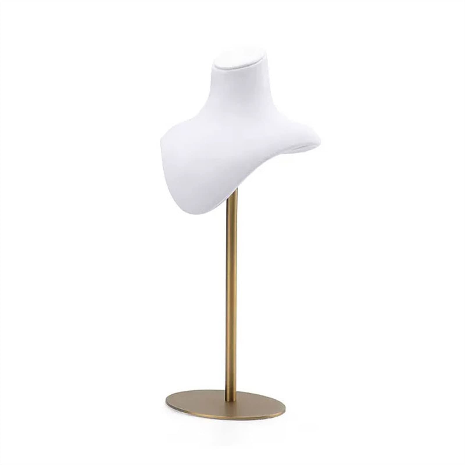 SBZIOJHDR jewellery stand, Velvet Necklace Stand Gold Metal Neck Hanger Holder Mannequin for Retail Show Jewelry Rack(White,Small)