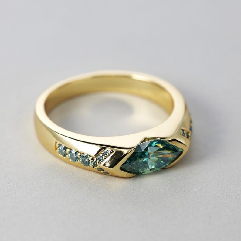 Bague aigue-marine naturelle argent 925 anti-ternissement pour femme