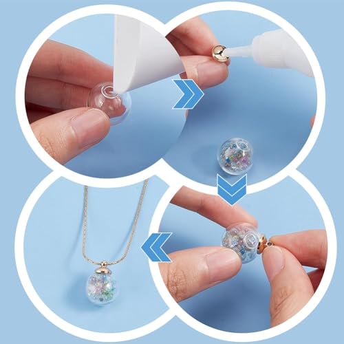 25pcs Clear Glass Globe Bottle DIY Pendant Charms