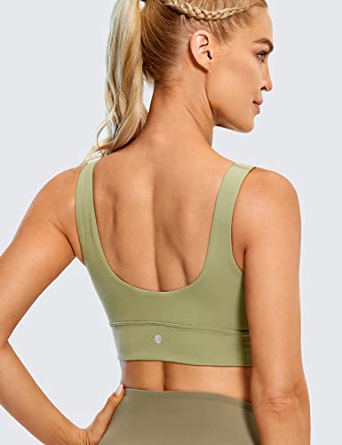 Image of CRZ YOGA Butterluxe U Back Sports Bras | Light Support, Removable Pads, Yoga, Extremely Soft, Longline, Scoop Neck, Wide Straps, for Women