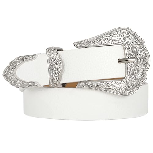 XZQTIVE Women Western Belt For Cowgirl Cowboy Pants Jeans With West Carved Floral Design