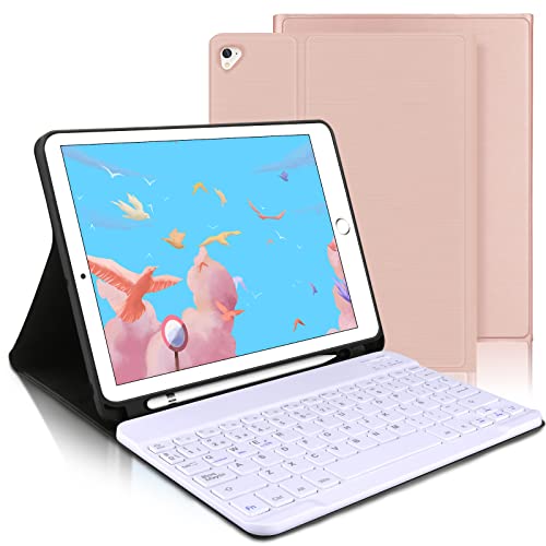 AVNICUD Teclado para iPad 2018, Funda Teclado Español para iPad 2018(6th Gen)/iPad 2017/iPad Pro 9.7/iPad Air 2/1,Funda magnética sin Teclado Bluetooth retroiluminado Cover