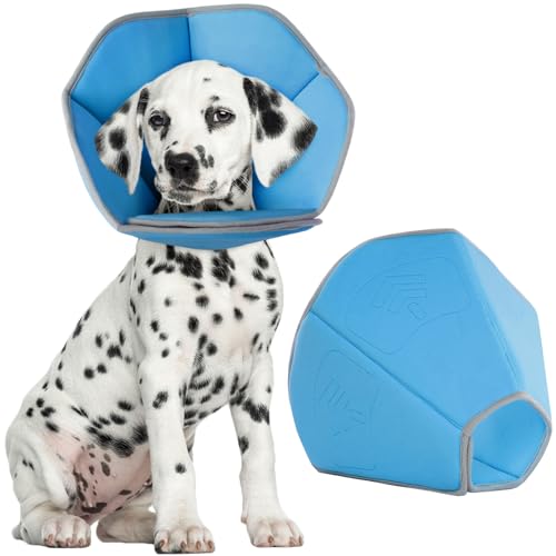 Image of Dog Cone Collar Alternative After Surgery - Comfortable Dog Neck Recovery E-Collar for Small, Medium & Large Dogs - Post-Surgery Protective Collar, Blue M
