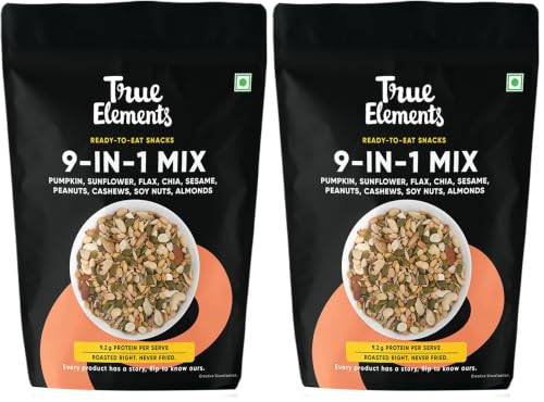 Image of True Elements 9 in 1 Snack Mix 250g - Nuts and Seeds Mix | Mix Seeds for Eating | Diet Snacks | Protein Rich Food (Pack of 2)
