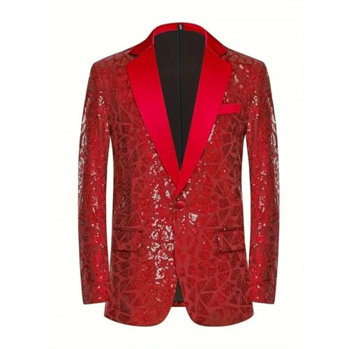 Chaqueta de traje de lentejuelas brillantes americana ajustada de fiesta