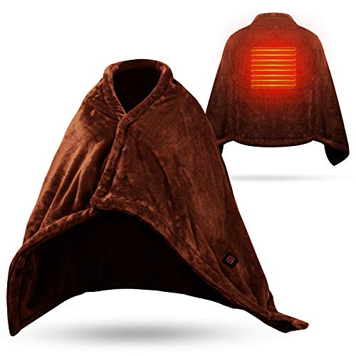 LECDDL 【2020年最新強化版】電気毛布 USB毛布 ブランケット ひざ掛け 肩掛け 膝掛け USB電気敷き毛布 ダブル加厚 140x80cm 丸洗いOK 暖房器具 (ブラウン)