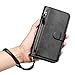 Kukoufey Compatible with Oppo Reno 15 Pro Case Cover,Compatible with Oppo Reno15 Pro 5G PLV110 Flip PU Leather Zipper Wallet Protective Cases Black