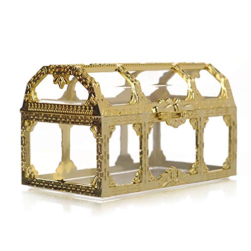 Mini Clear Pirate Treasure Chest Jewelry Box Crystal Gem Candy Storage Organizer Mini for your places decoration