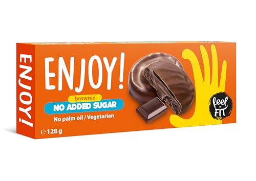 Feel FIT Enjoy! Brownie - Gâteaux à la crème au chocolat noir sans sucre ajouté et sans huile de palme 6x128 g