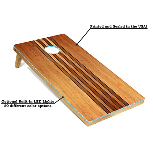 Tailgating Pros Corn Hole Board Set with Bean Bags & Carrying Case - 4'x2' Cornhole Bag Toss- Tournament & Lightweight Options - Optional LED Lights