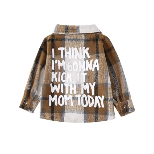 Toddler Shacket Plaid Flannel Jacket Baby Boys Girls Long Sleeve Button Coat with Pocket Fall Winter Vintage Trendy Clothes4