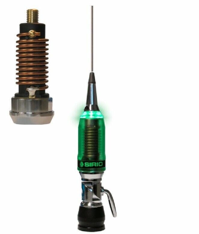 Sirio P 5000 Green LED PL 10m & CB Mobile Antenna