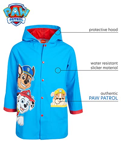 Nickelodeon Boys' Rain Jacket - Hooded Slicker Shell Raincoat: Baby Shark, Paw Patrol (Size: 4-7)2