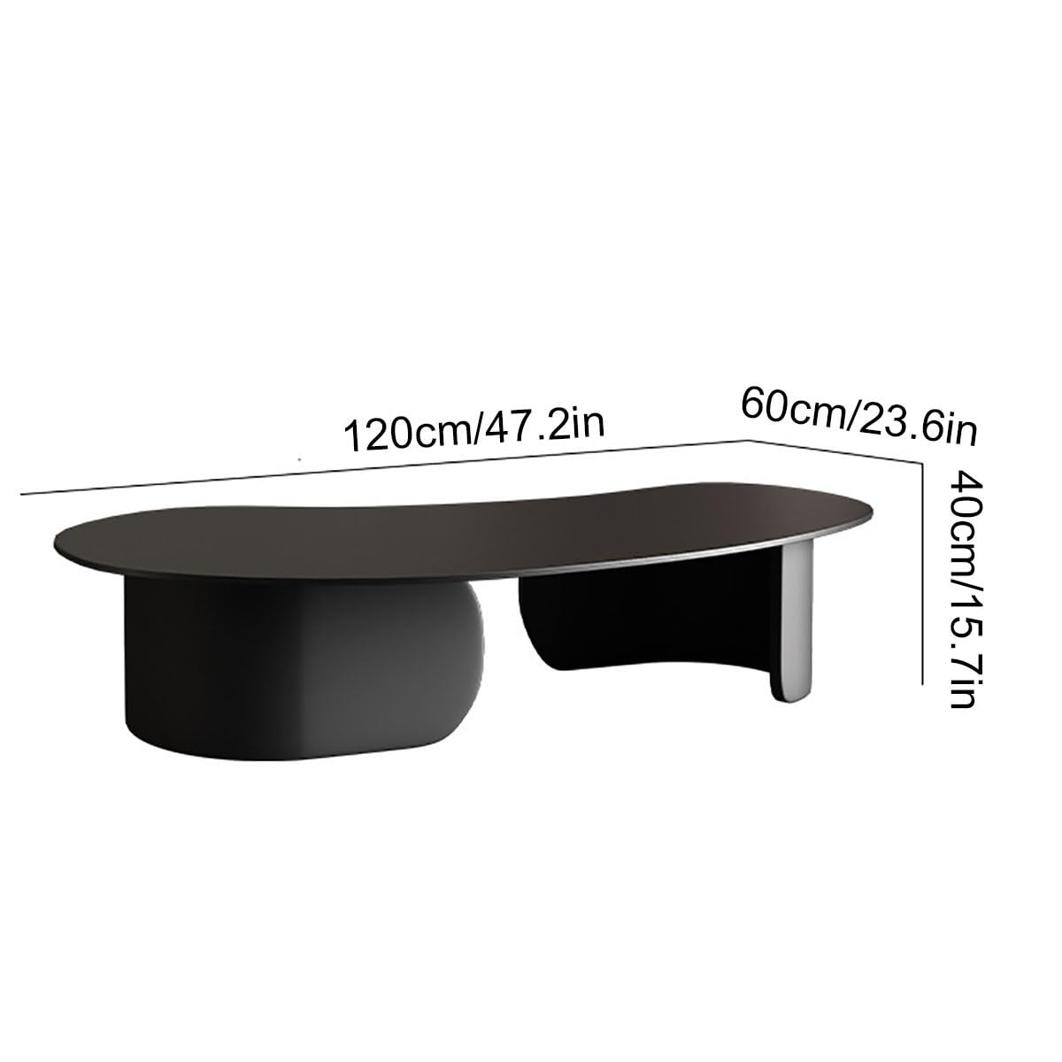 Table basse moderne en ardoise avec design unique en forme de nuage pour le salon, grande table basse de luxe en plusieurs styles