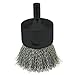 Weiler 10021 0.006" Wire Size, 1" Diameter, 302 Stainless Steel Bristles, Solid End, Stem-Mounted Crimped Wire End Brush