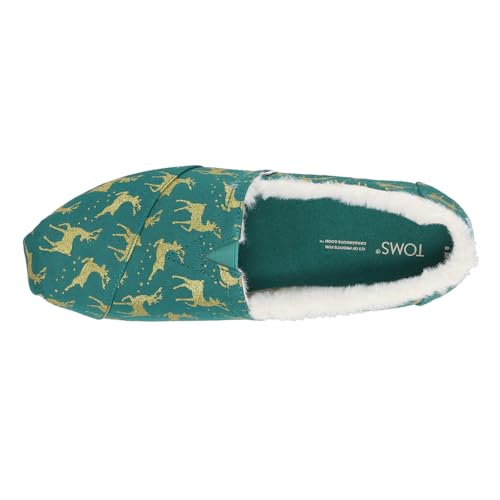 TOMS Womens Alpargata Graphic Cozy Slip On Flats Casual - Green4