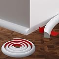 158 Inch Flexible Quarter Round Molding Wall Decoration Molding Trim,Self-Adhesive Peel and Stick Silicone Rubber Trim, Flexible DIY Waterproof Trim for Floor Window Frame and Home Decoration
