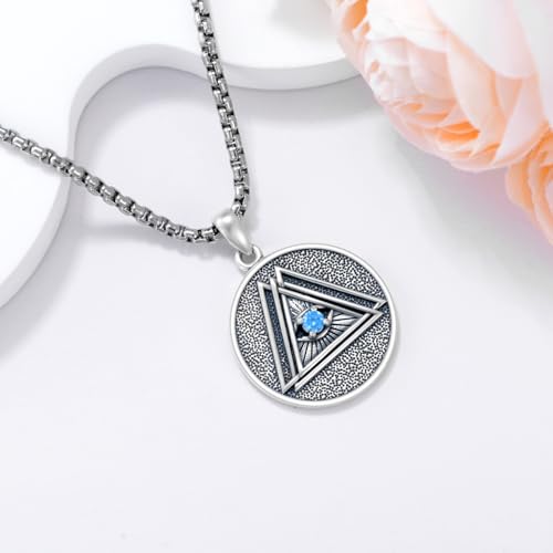 Evil Eye Necklace for Women 925 Sterling Silver All Seeing Eye Necklaces Protection Jewelry Gift for Women Men4