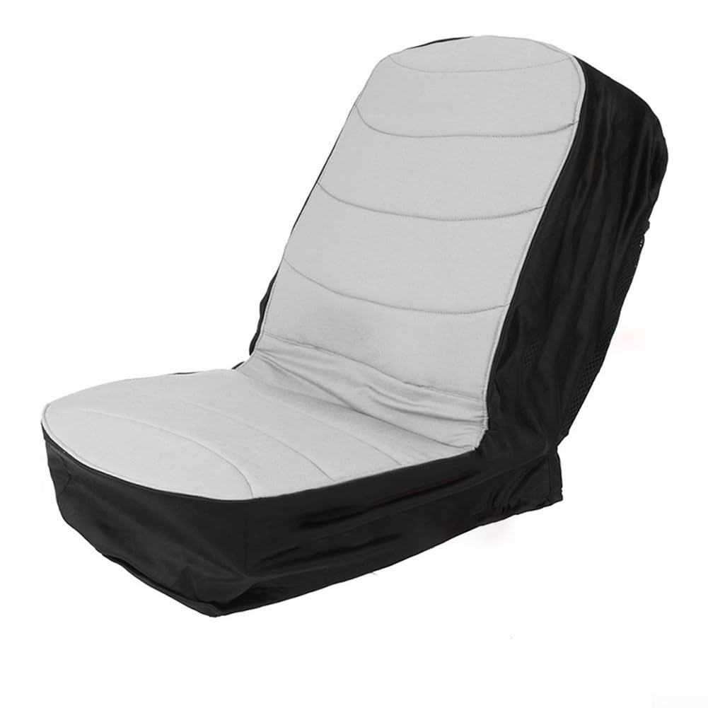 Waterproof Tractor For Seat Cover with Thick Cushion, Convenient Pockets, Maximum Water Resistance (Gray)