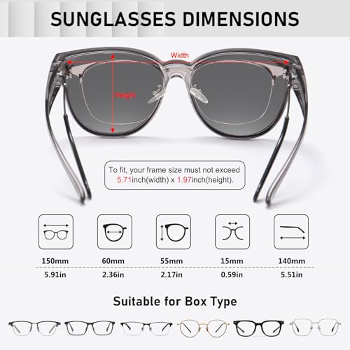 Image of HAOLOTA Fit Over Glasses Sunglasses for Women Polarized