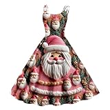 Vestido Fiesta Mujer Navidad De Sexy con Hombros Descubiertos Club Women’s Vestidos Elegantes Sleeveless Printed Dress with Flared Skirt For and Occasions Plus Size Available 2XL